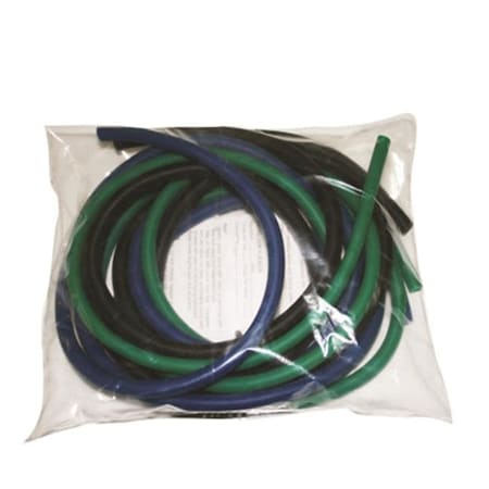 Fabrication Enterprises Fabrication Enterprises 10-5688 Cando Latex-Free Exercise Tubing Pep Pack with Moderate - Green; Blue & Black 1383815